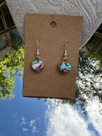 cotton candy dangly earrings