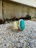 Turquoise wide band ring