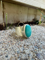 Turquoise wide band ring