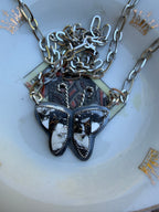 White buffalo butterfly necklace