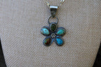 Turquoise flower pendant