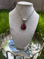 pink rhodonite large pendant