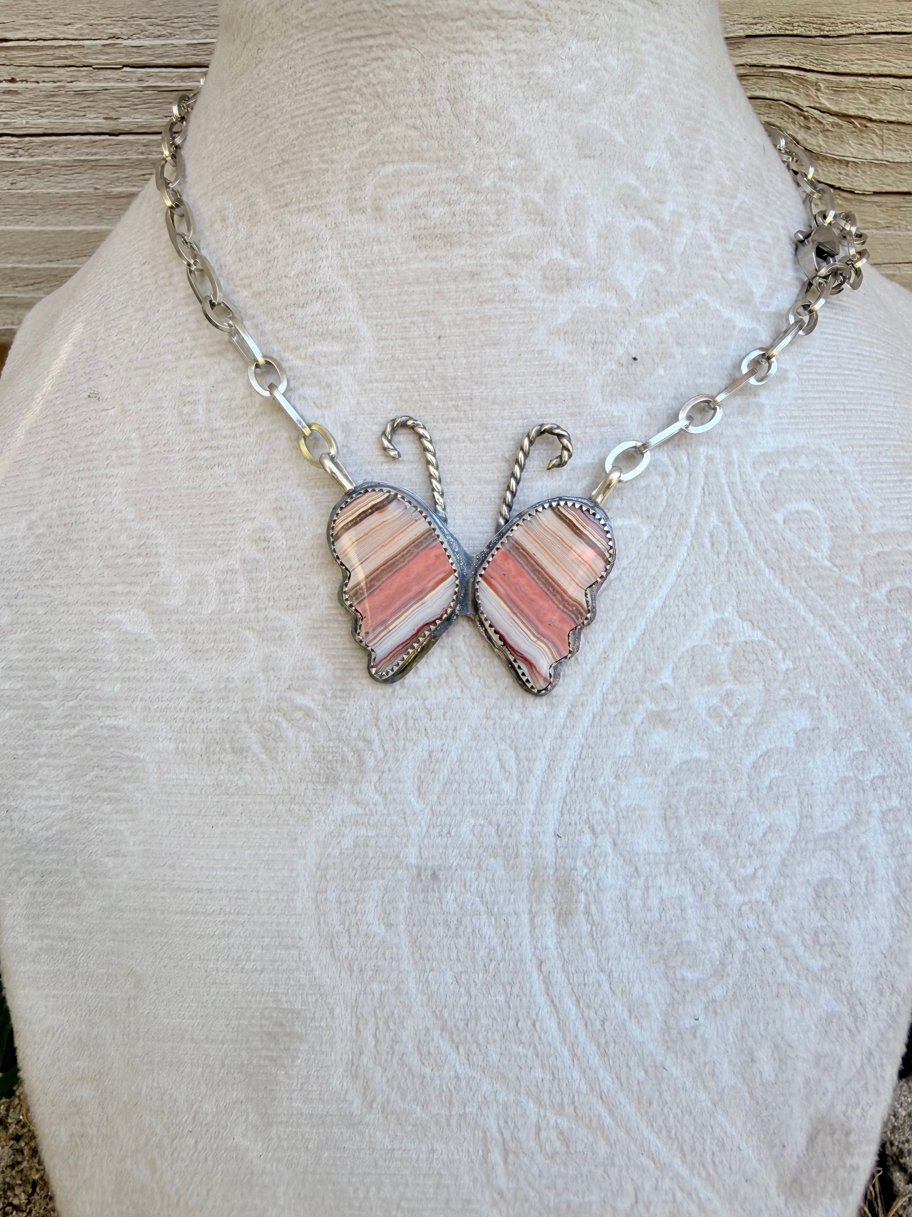Lace agate butterfly