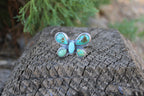 Turquoise butterfly adjustable ring