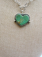 Emerald mountain turquoise heart toggle necklace