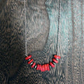 Red coral bar necklace