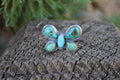 Turquoise butterfly adjustable ring