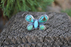 Turquoise butterfly adjustable ring