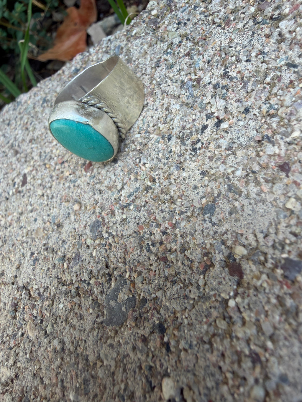 Turquoise wide band ring