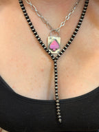 Aurora Opal spade playing card locket style pendant