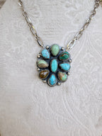 Multi stone turquoise full cluster