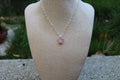 Pink conch butterfly dainty necklace
