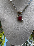 pink rhodonite pendant necklace