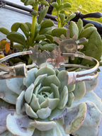 Emerald mountain and valley view ribbon turquoise green mountain scene cuff bracelet