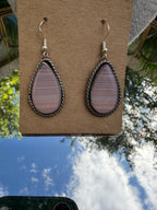pink lace dangle earrings