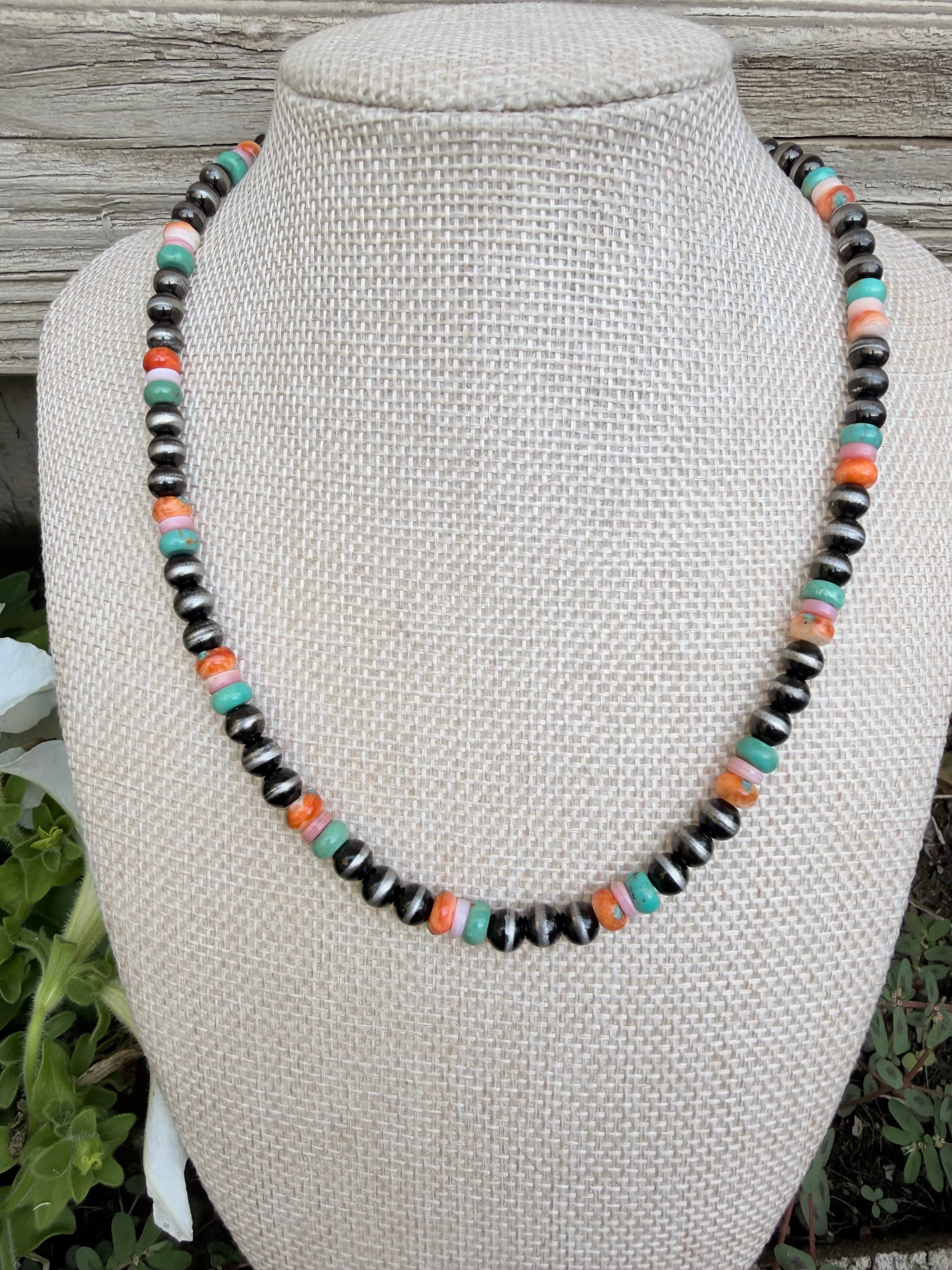 Multi stone beaded necklace