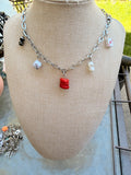 Red charm necklace