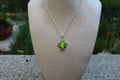 Green dahlia cactus pendant