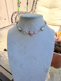 Pink conch and mother of pearl choker