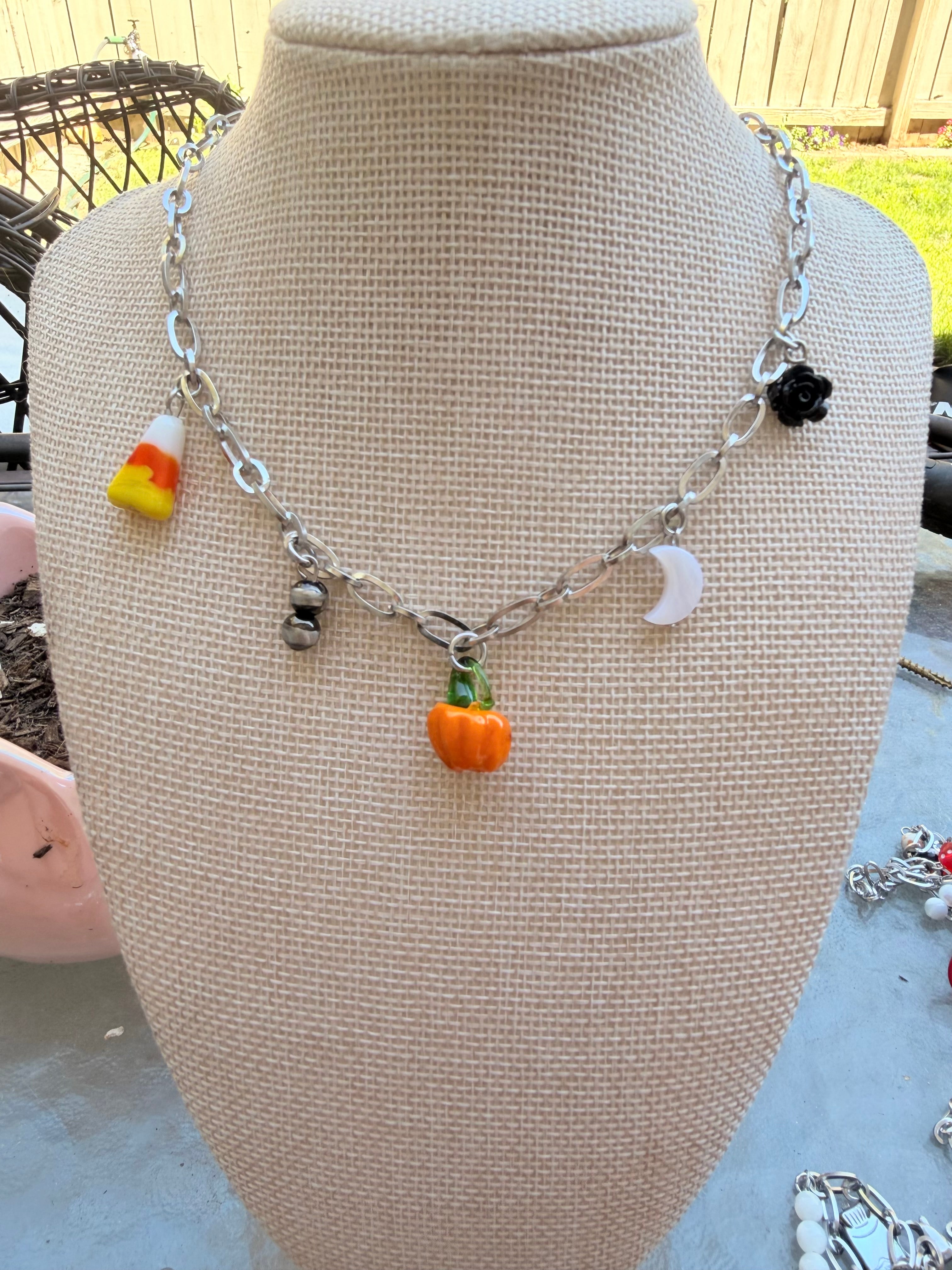 Halloween charm necklace