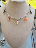 Orange charm necklace