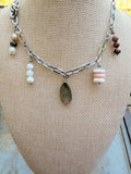 Pink charm necklace