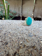 Turquoise wide band ring