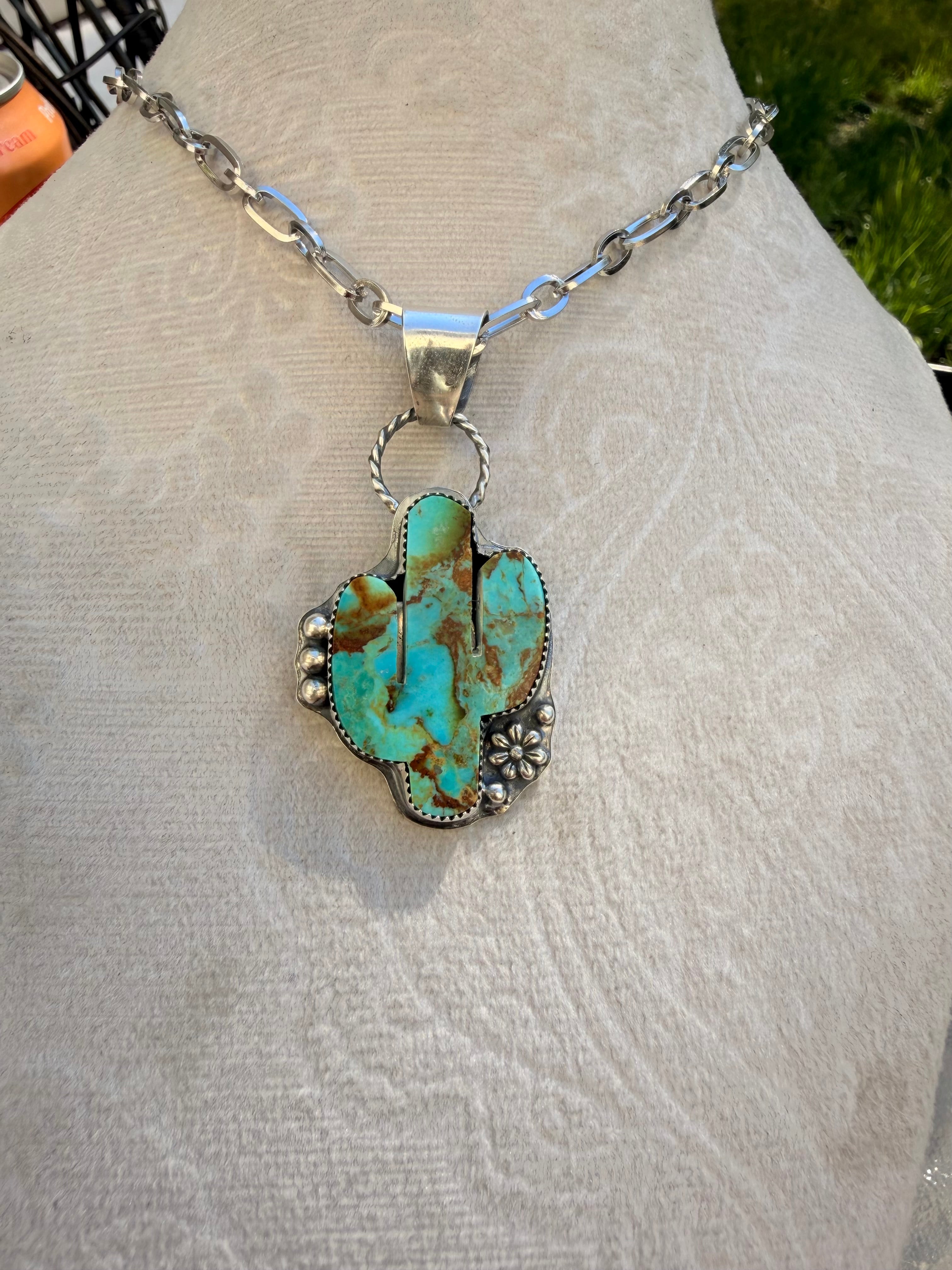 Mohave kingman cactus pendant