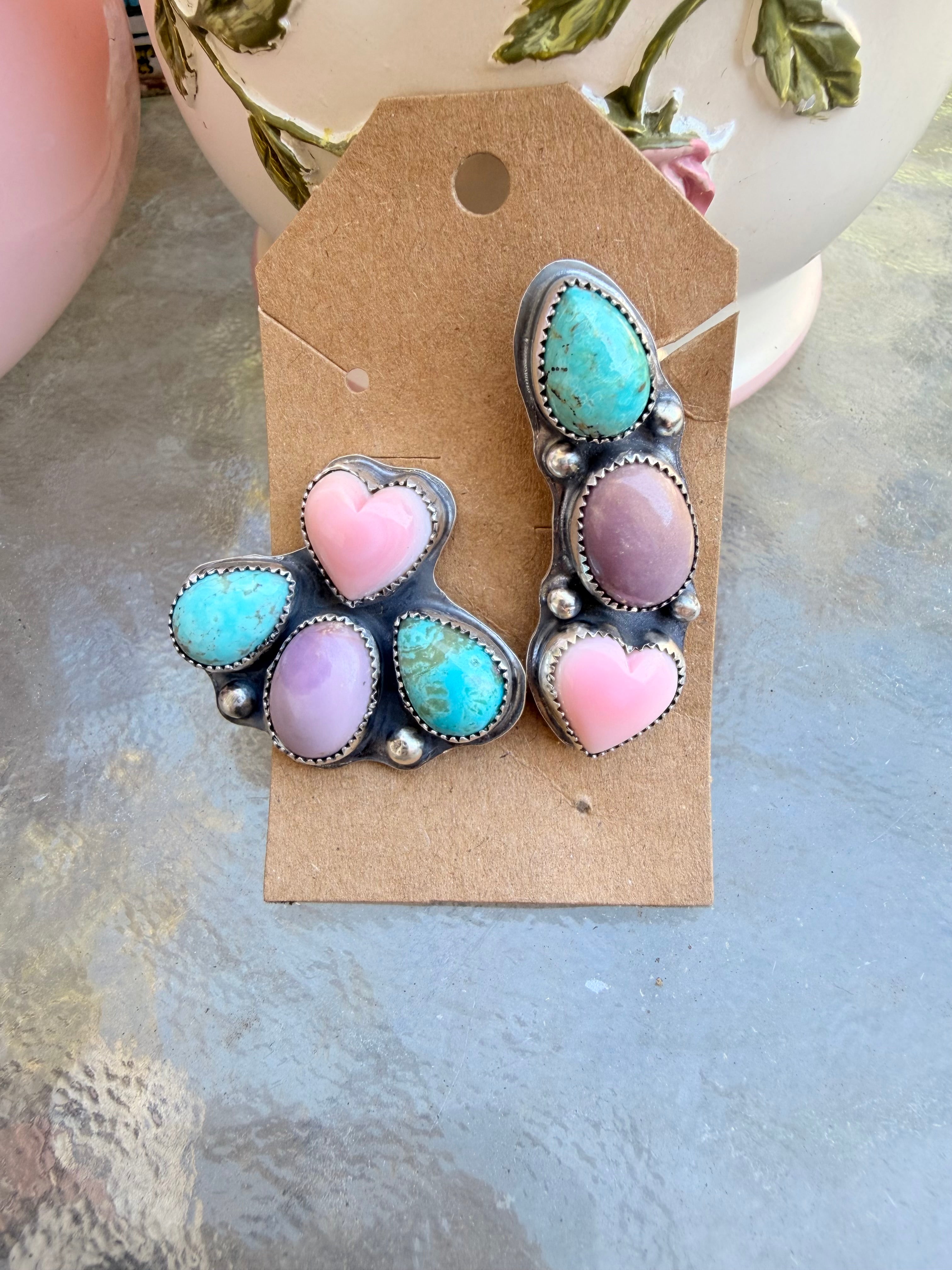 Multi stone pastel ear crawler
