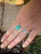 Turquoise wide band ring