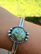 Rare white horse turquoise cuff bracelet custom