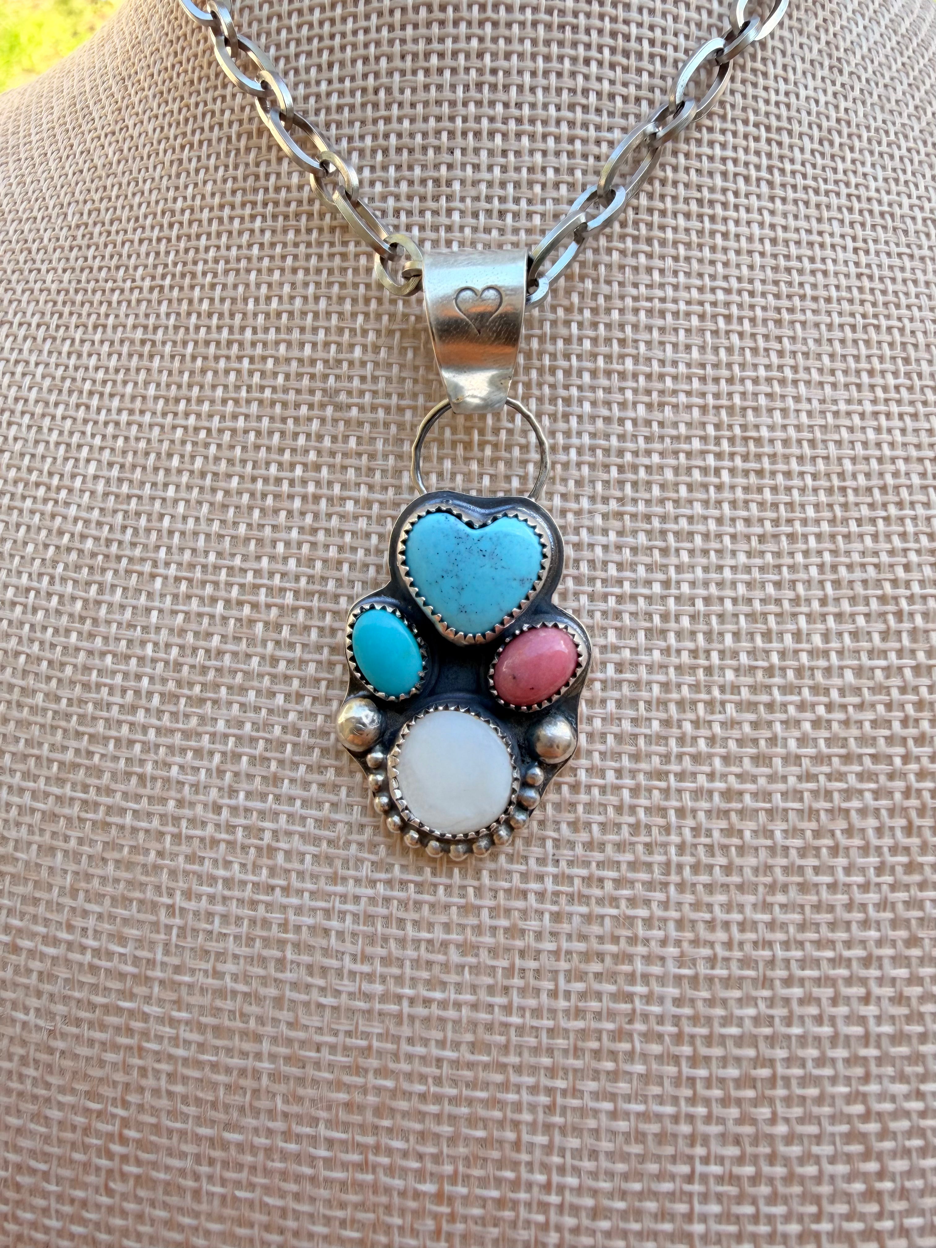 Mixed heart pendant
