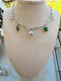 Green charm necklace