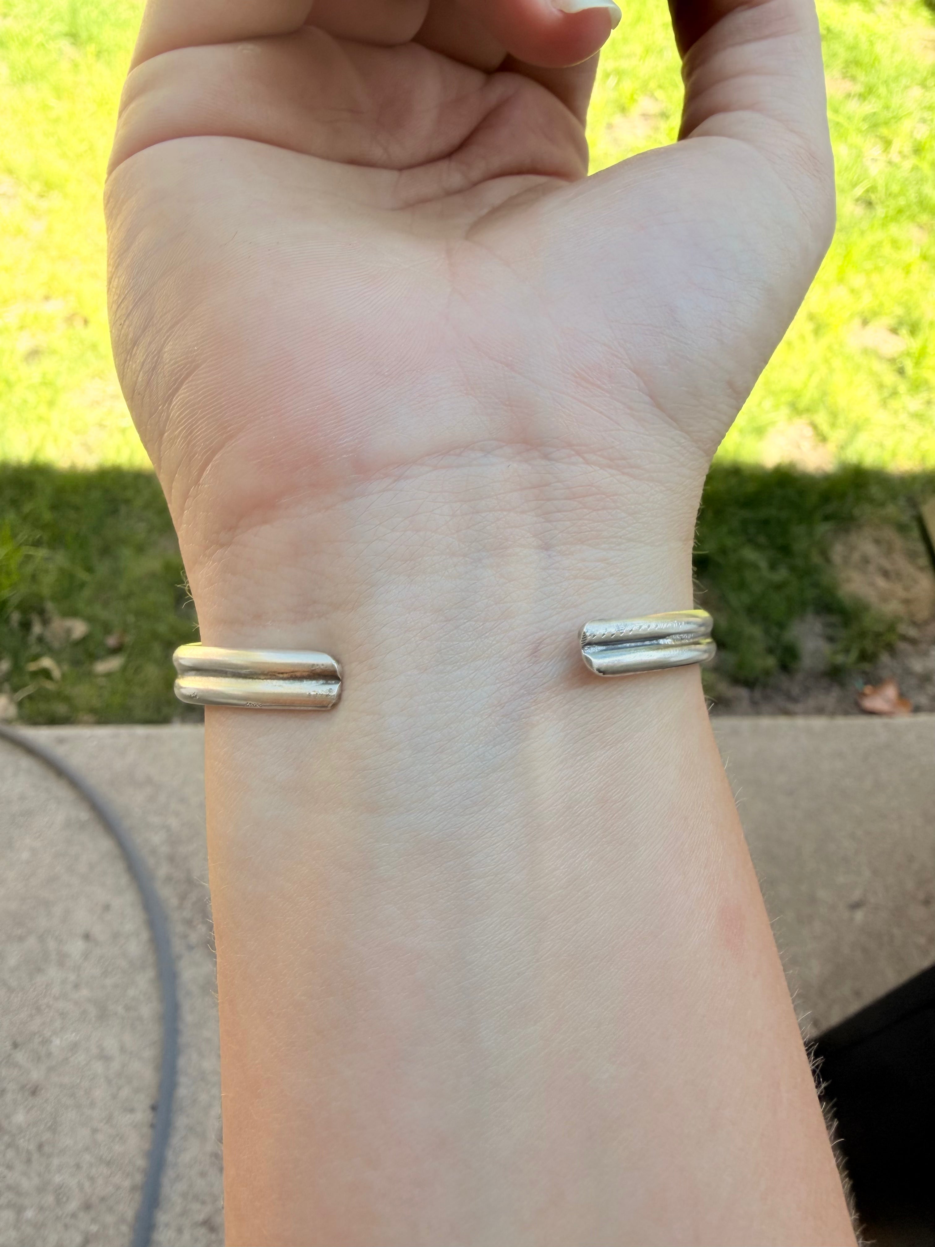 Rare white horse turquoise cuff bracelet custom