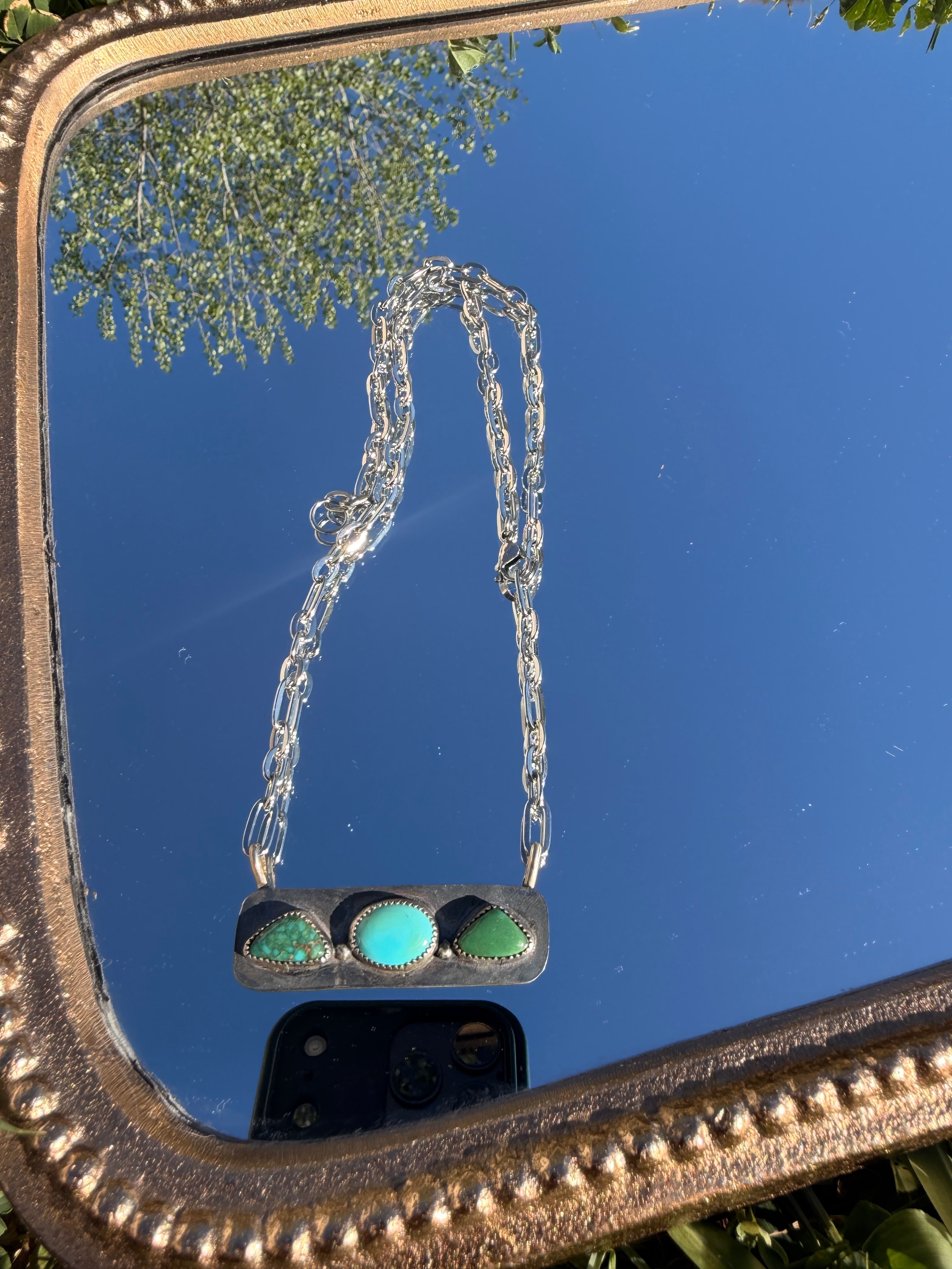 Sonoran mountain small bar necklace