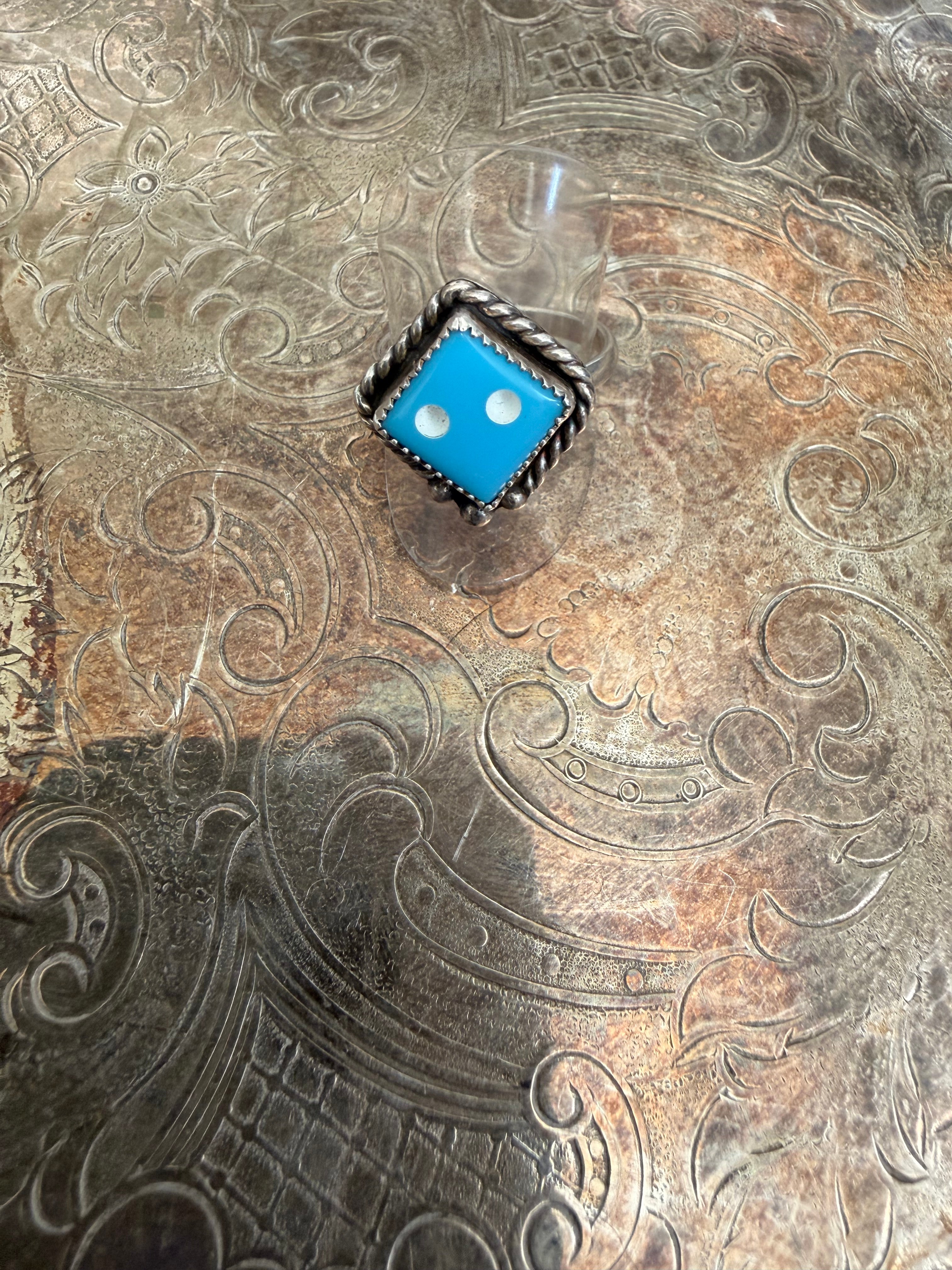blue dice ring