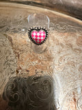 pink checkered ring