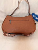 Wrangler brown leather aztech shoulder bag