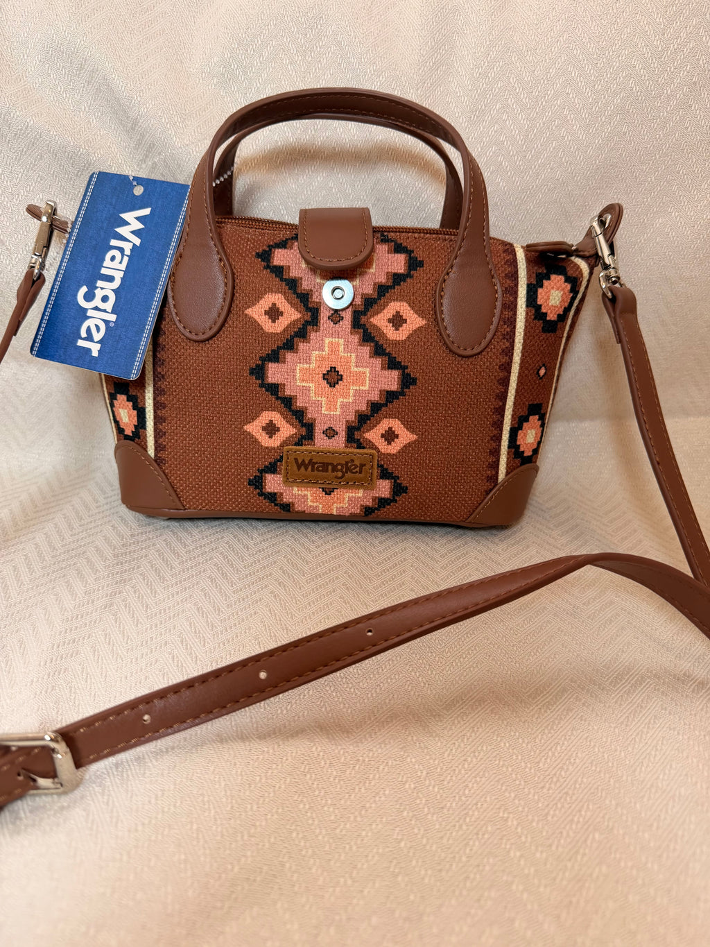 wrangler small brown aztech purse