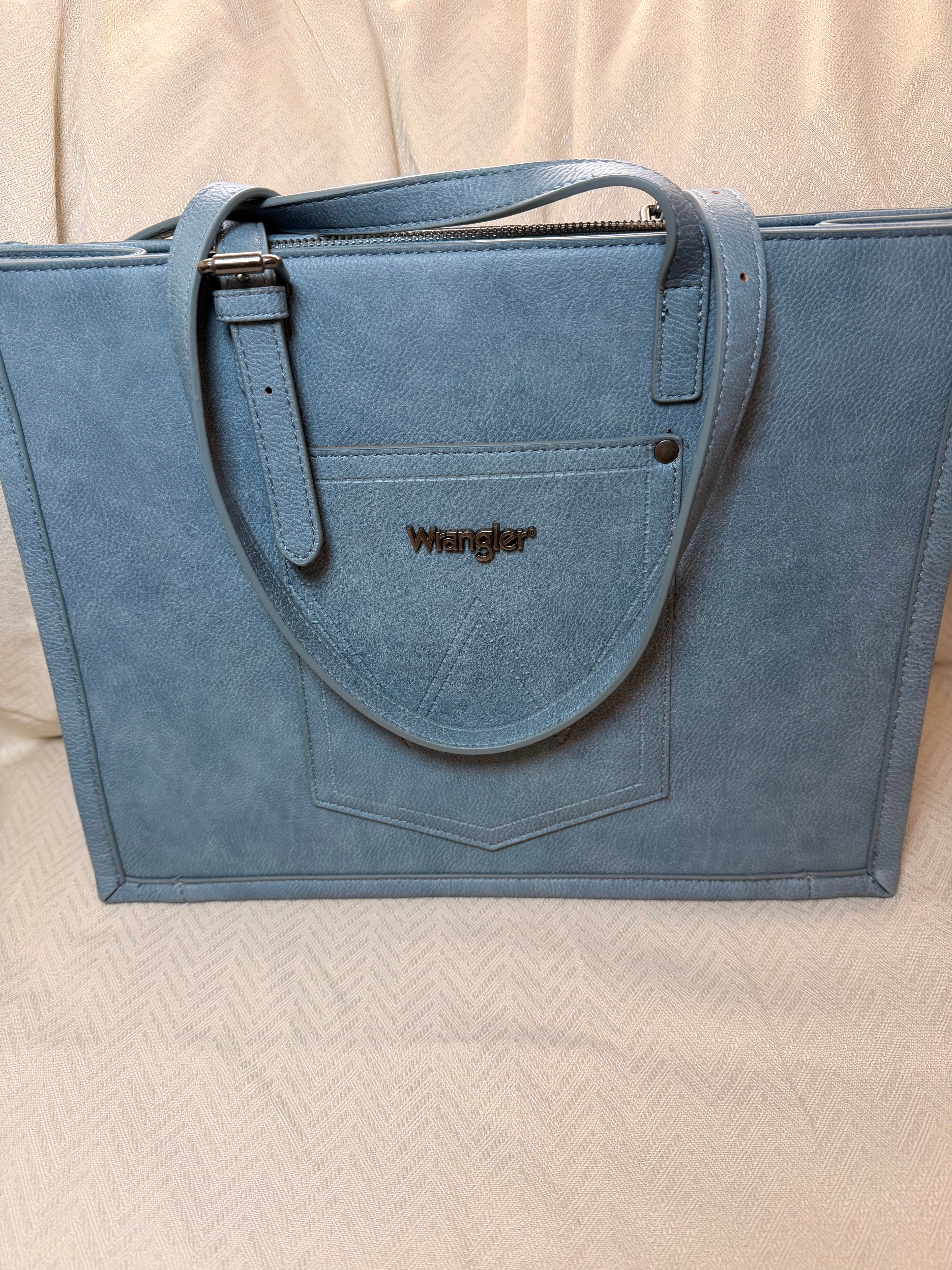 wrangler blue large aztech tote bag