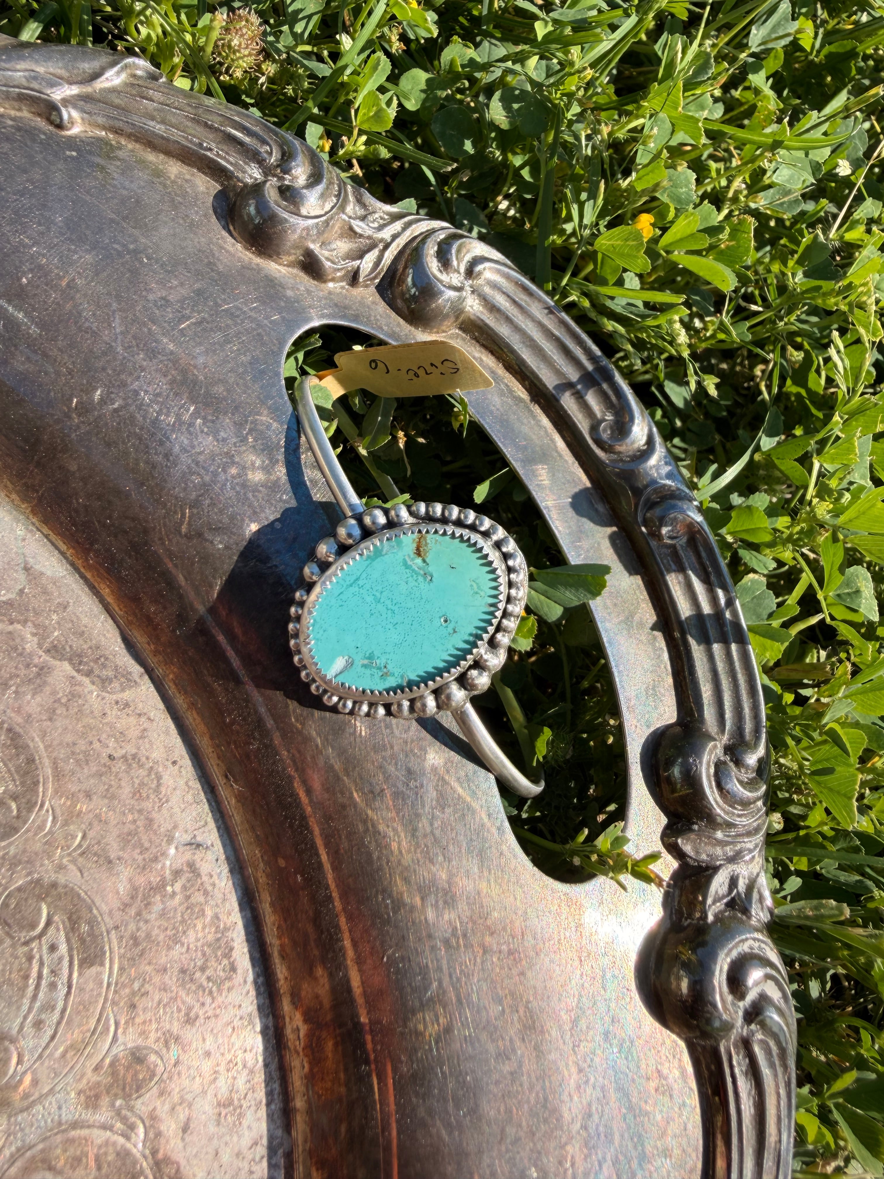 turquoise cuff bracelet with turquoise stone