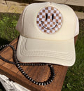 Checkered smiley hat