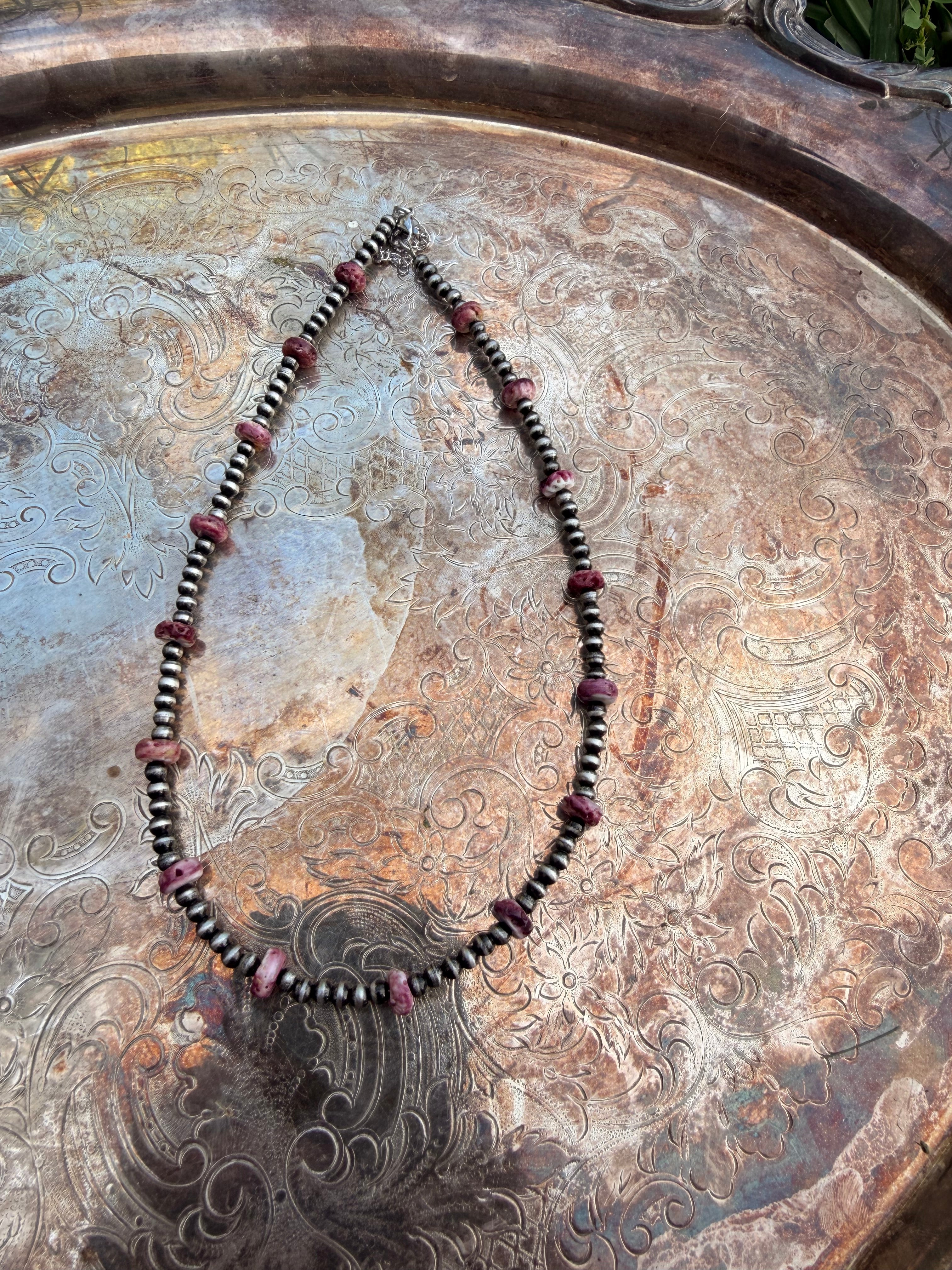 purple spiny beaded necklace