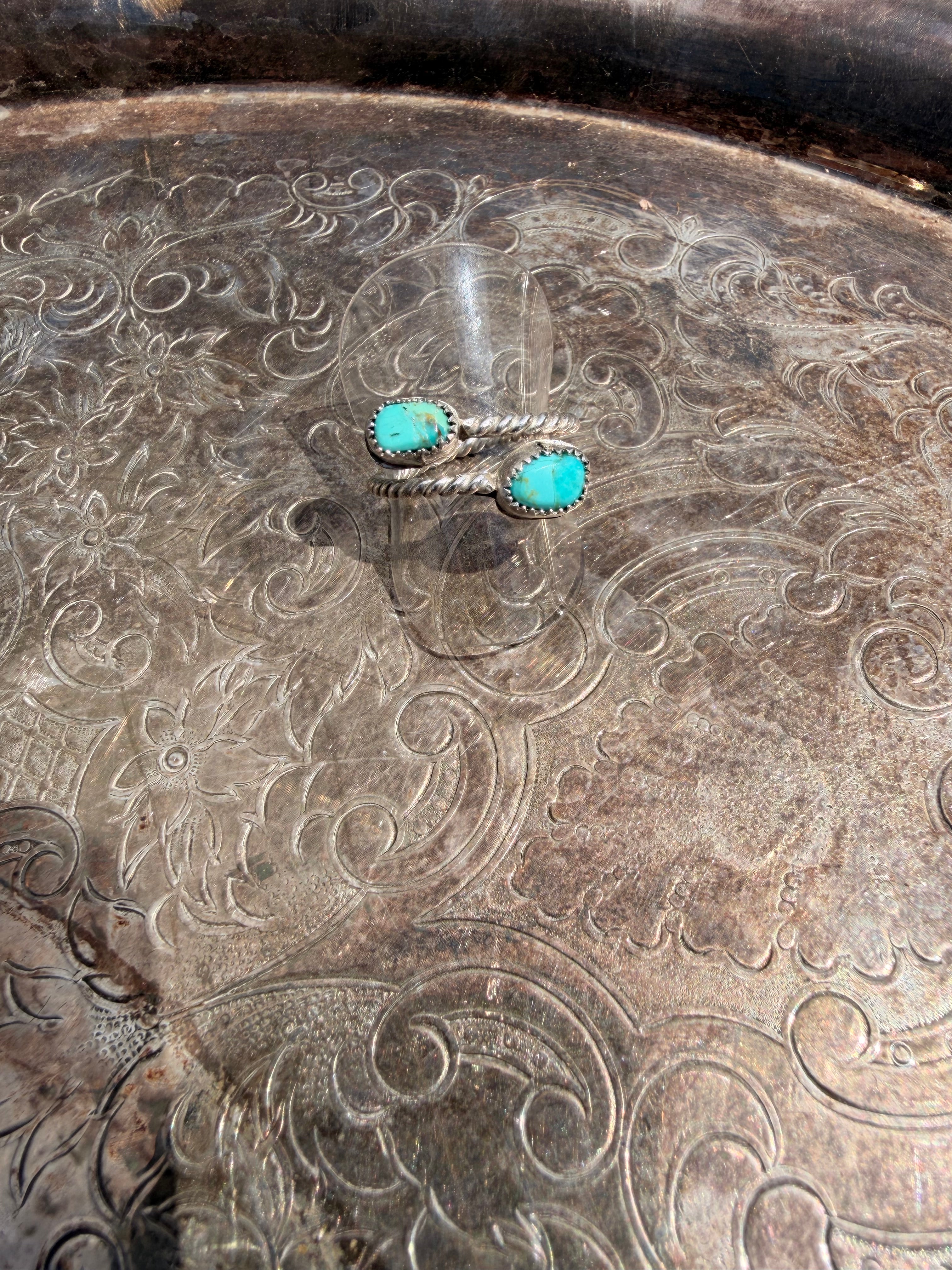 turquoise rope adjustable ring