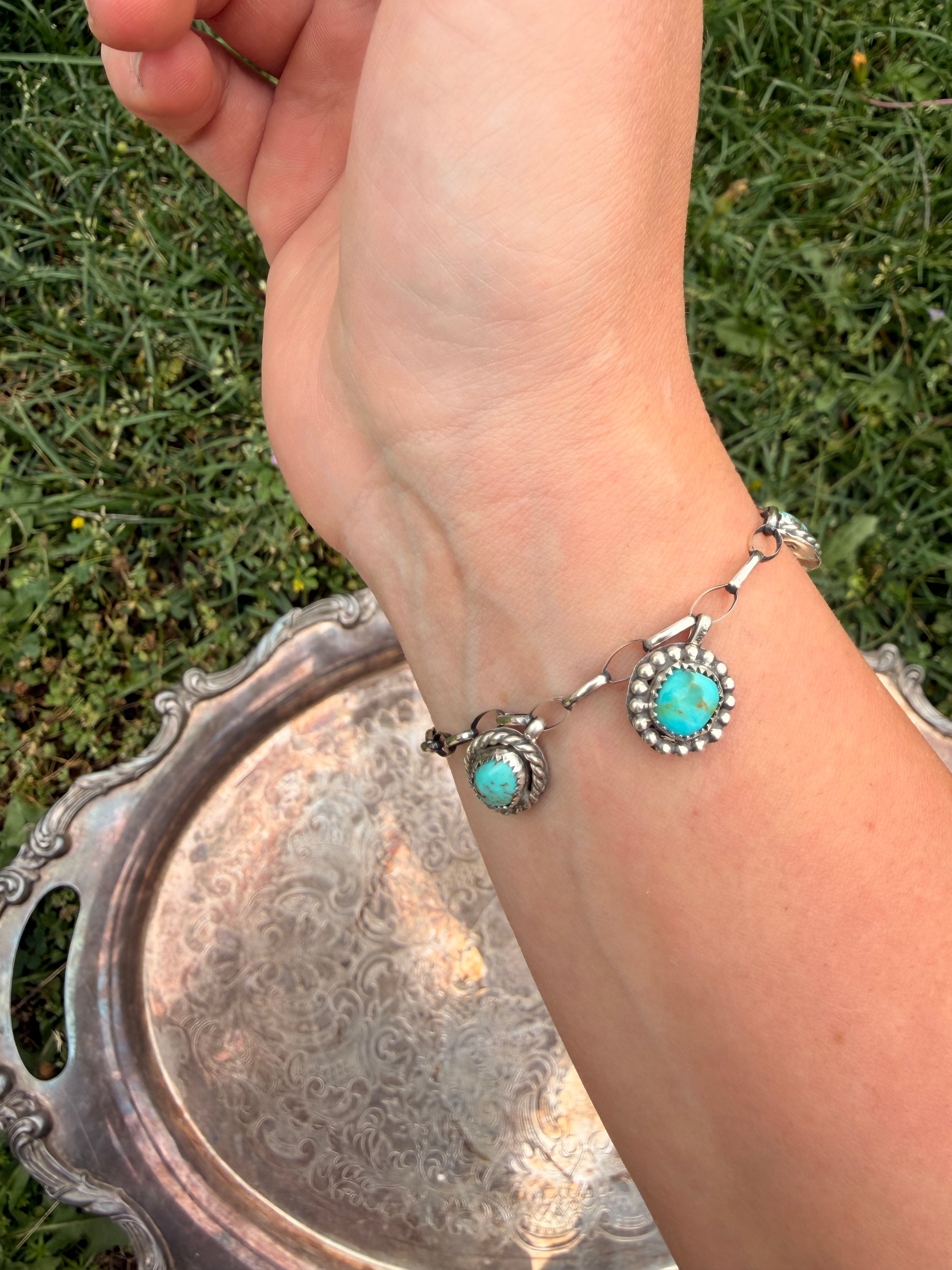 turquoise charm bracelet