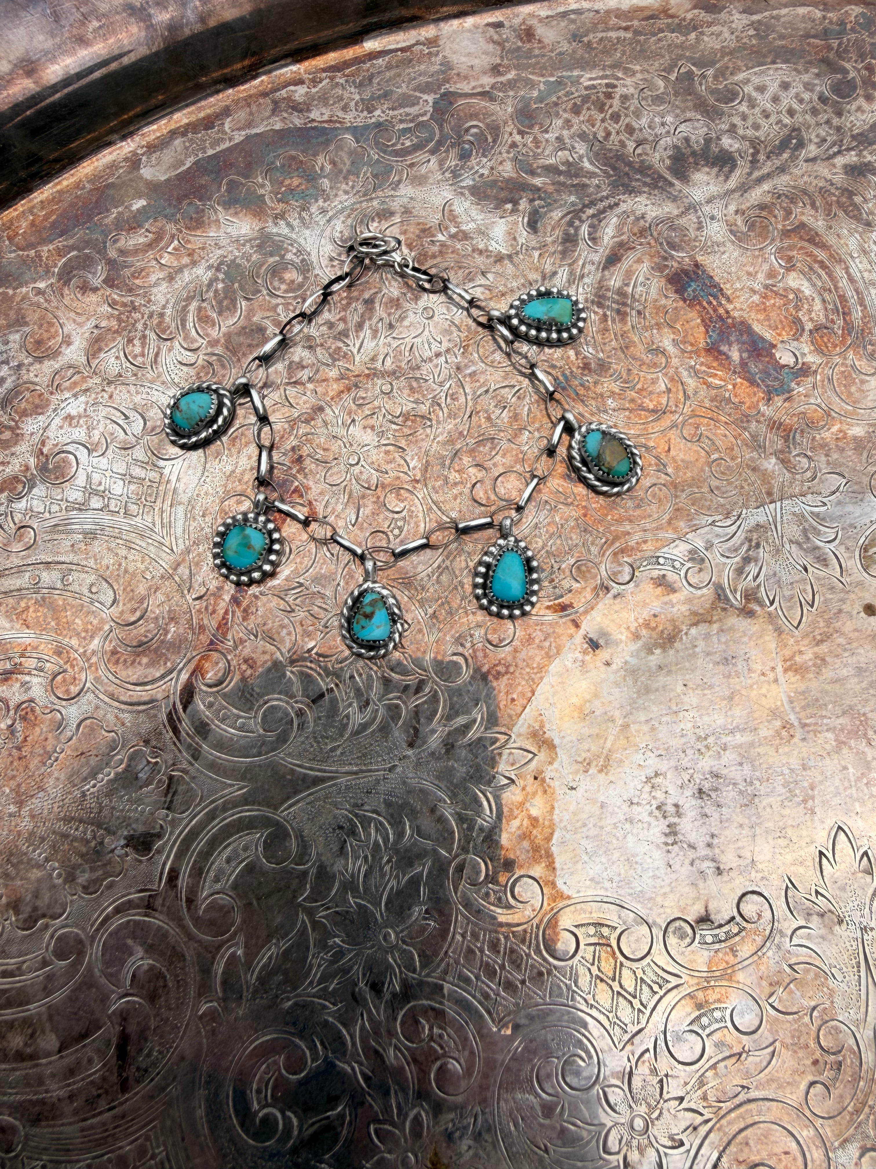 turquoise charm bracelet