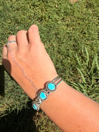 sleeping beauty turquoise cuff bracelet hand chain