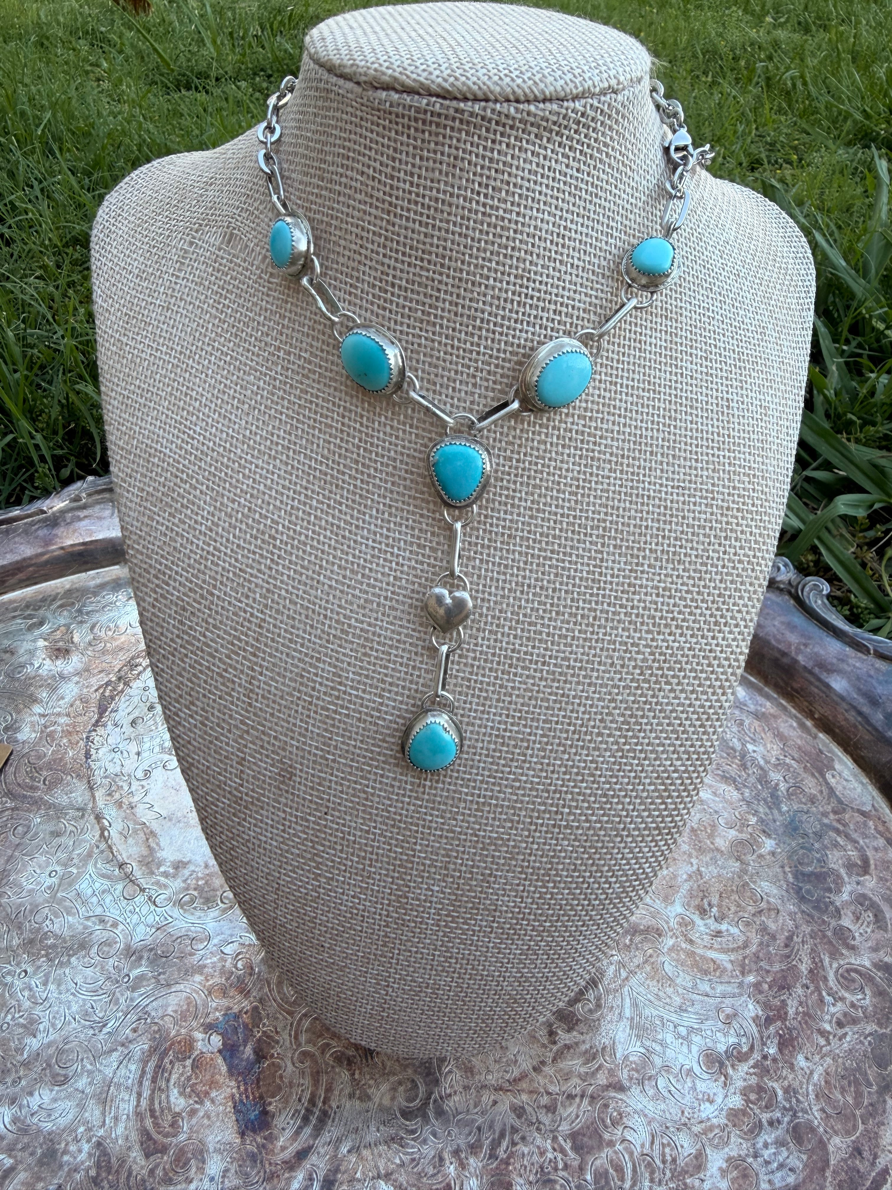 sleeping beauty turquoise heart lariat