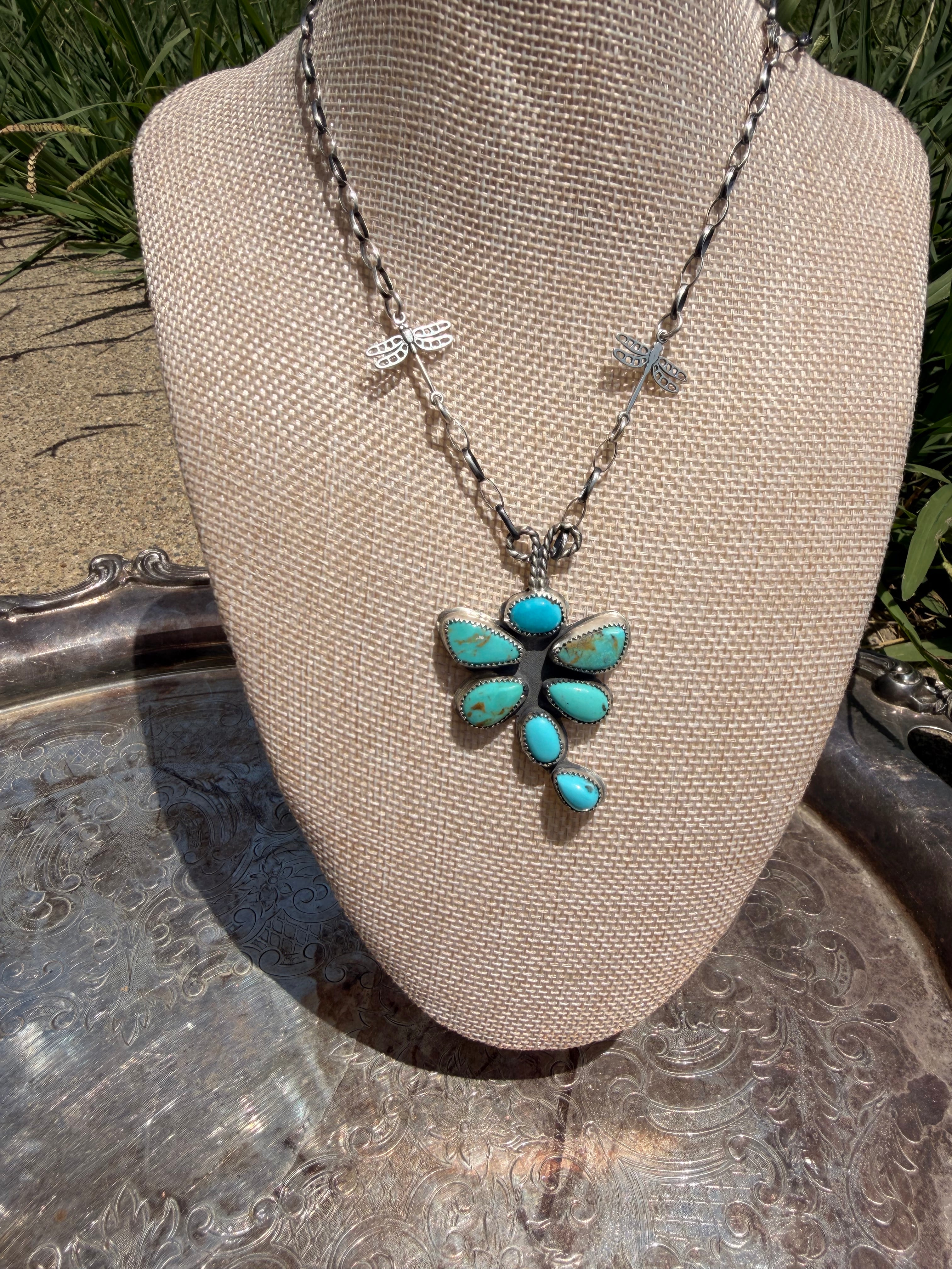 Royston and Kingman  turquoise dragonfly necklace