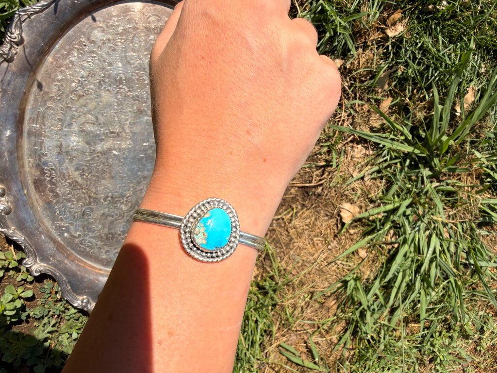 easter blue turquoise cuff bracelet